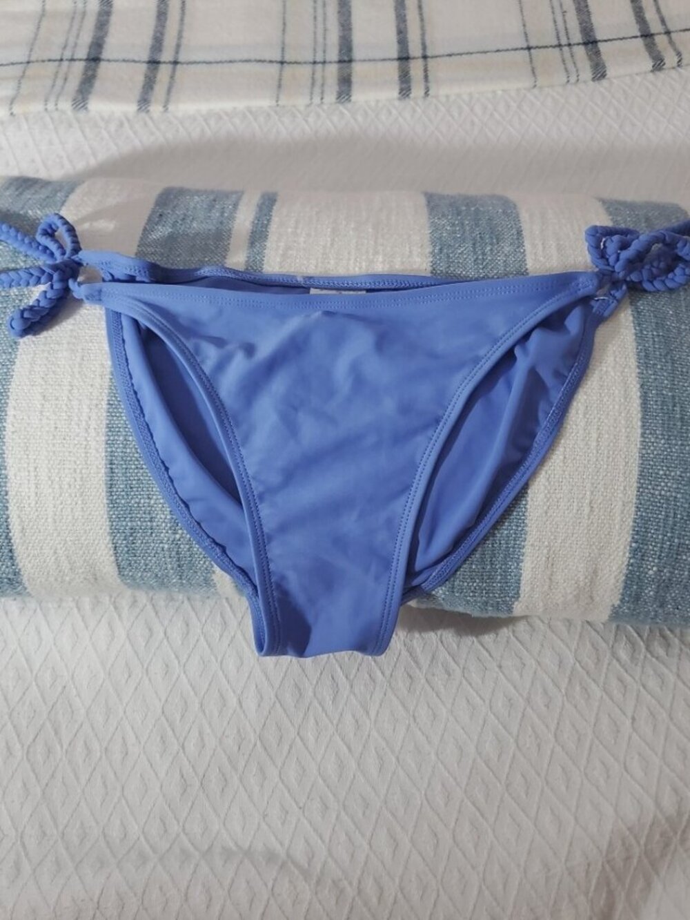 Periwinkle Braided Low Rise Swim Bikini Bottoms